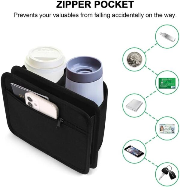 Accmor Luggage Travel Cup Holder,Universal Suitcase Cup Holder, Free Hands Suitcase Drinks Beverage Holder, Luggage Cup Caddy Gifts for Travelers Flight Attendants - Image 5