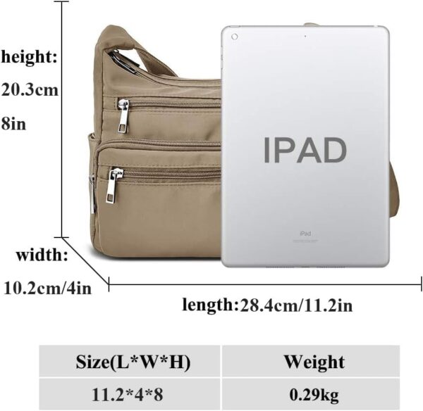 VOLGANIK ROCK RFID Purses for Women Fabric Nylon Multi Pocket Crossbody Bag Ladies Travel Handbag - Image 3