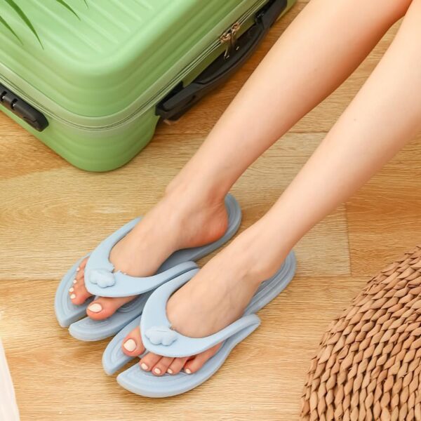 Shower Shoes Travel Slippers for Women Men, Folding Slides Sandals, Portable Hotel Spa Slippers, Waterproof Quick Drying Flip Flops, Beach Sandals - Image 4